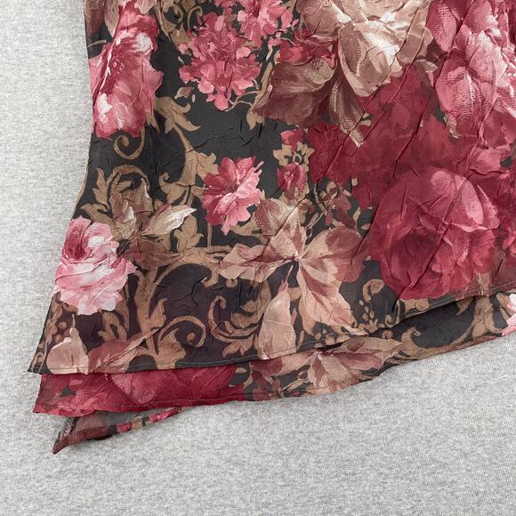 90s VTG Fairy Grunge Whimsigoth 2-pc Maxi Skirt Set 8 Pink Floral Asymmetric - Picture 16 of 16